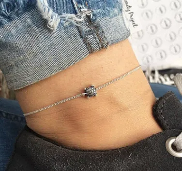 Cross-border e-commerce handmade jewelry Summer hot vintage Turtle beaded Beach personality turtle turtle anklet