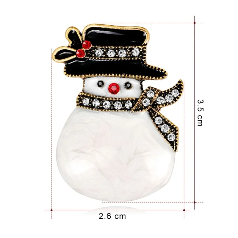 Christmas snowman brooch