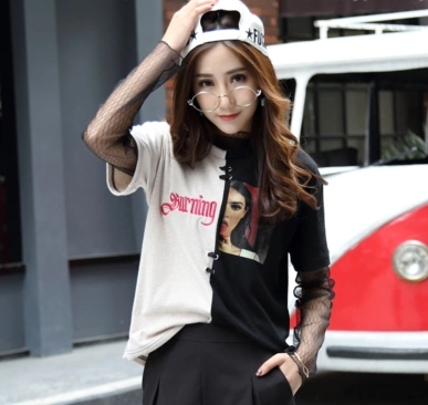 2021 Women''s T-shirts Japan Punk Kawaii Ulzzang Summer Loose Letters Printing Ring Student Female Korean Kawaii Tshirt For Women