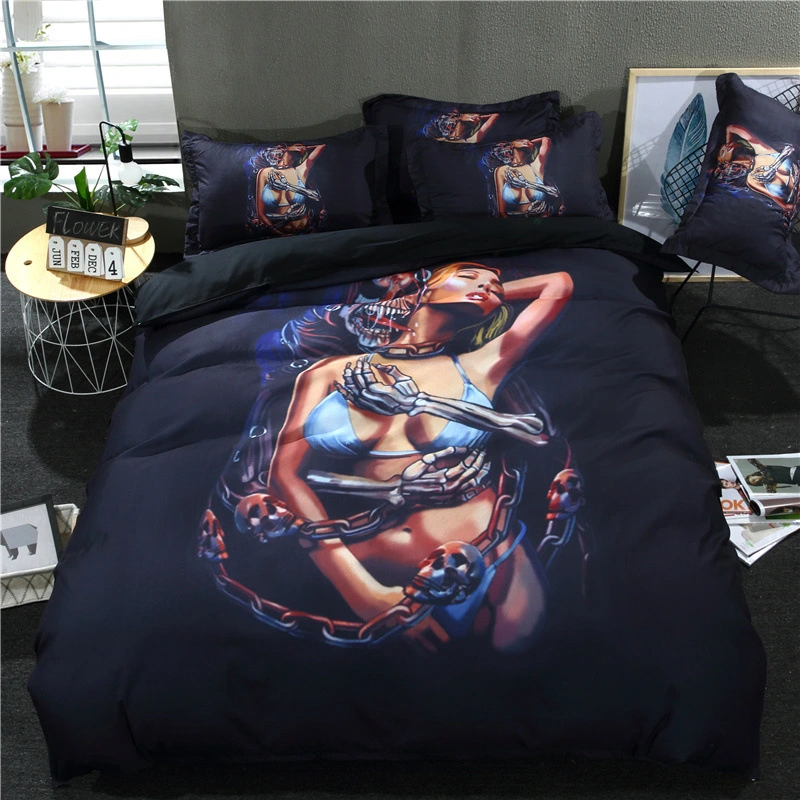 Three-Piece Digital 3d Printing Duvet Cover Bed