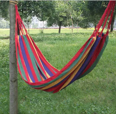 Outdoor camping and leisure room double person single adult swing swing hammock canvas thickening and widening children hammock toys.