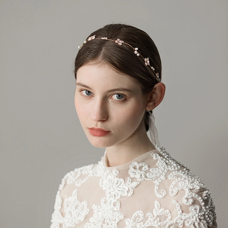 Simple Beaded Flower Bridal Headband Headdress