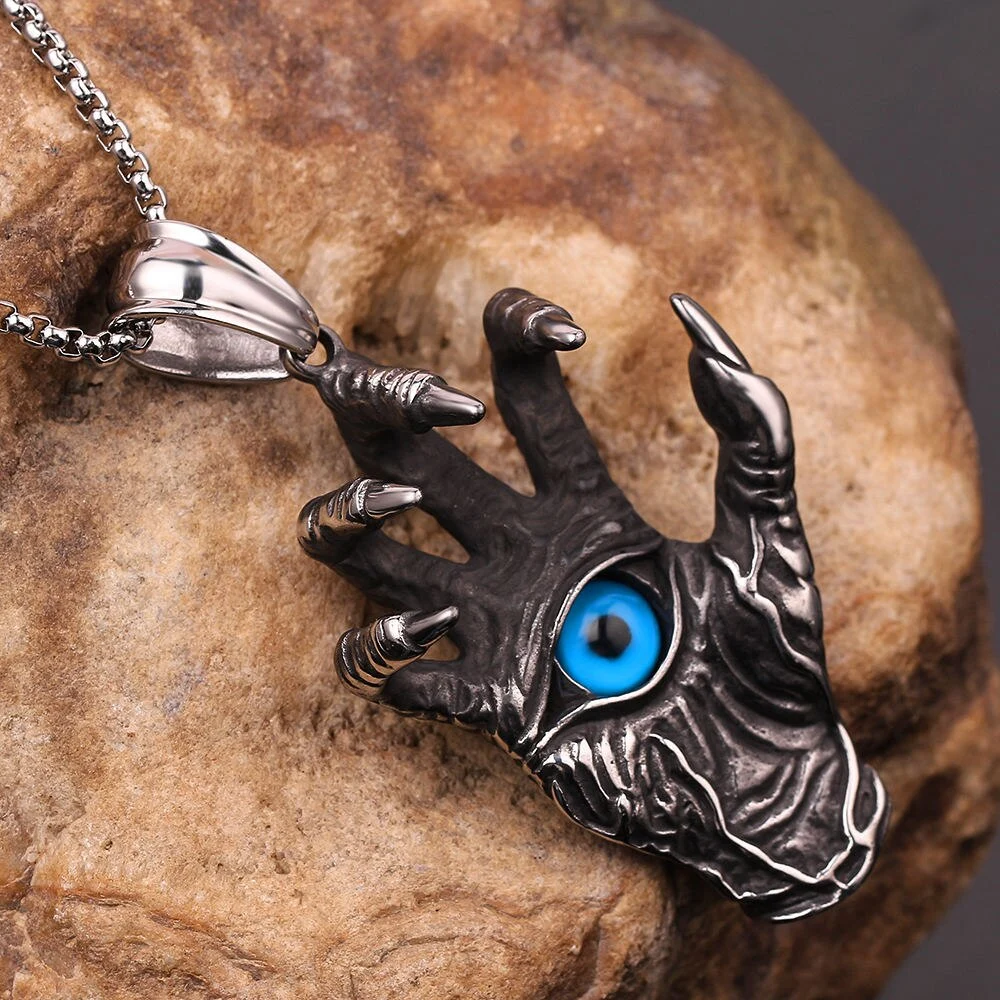 Punk Demon Eye Pendant Necklace
