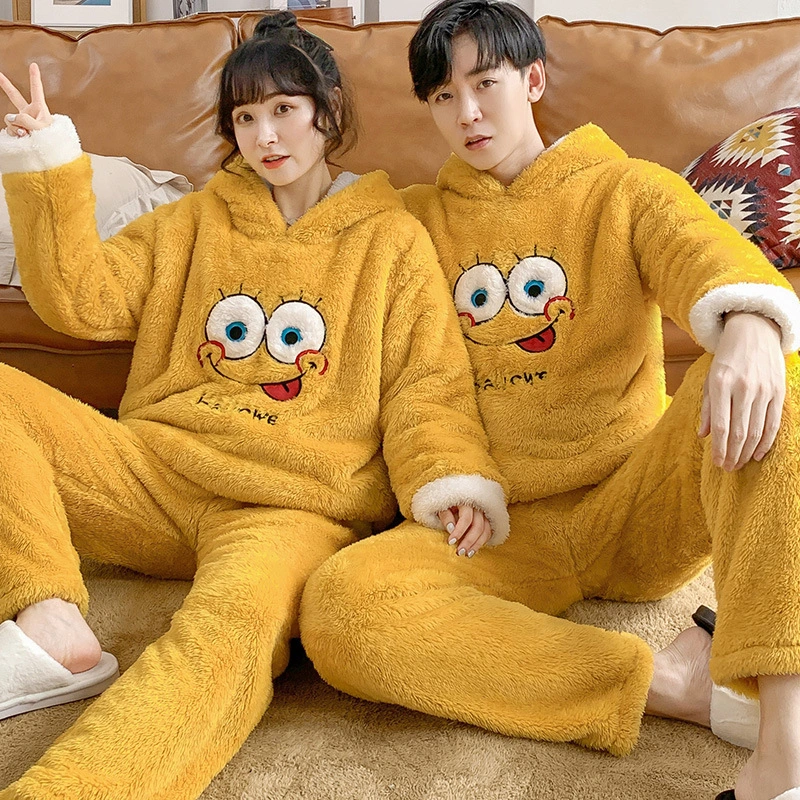 Thick plush coral fleece women's pajamas