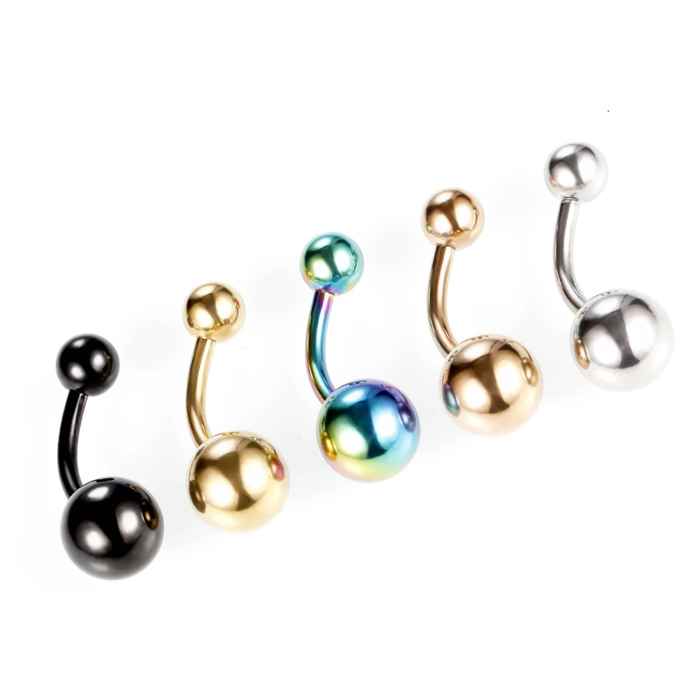 Stainless Steel Double Drill Navel Nail Double Ball Navel Ring