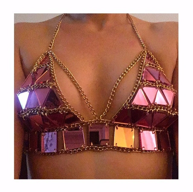 Acrylic sequin triangle stitching bikini