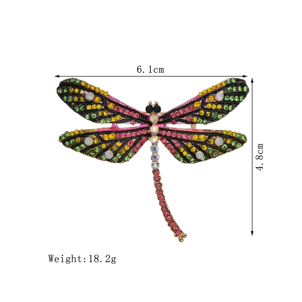 Multicolor oil drop color dragonfly brooch