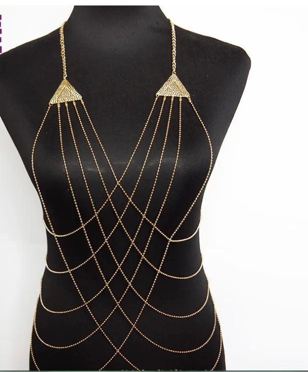 Fringed sexy body chain necklace