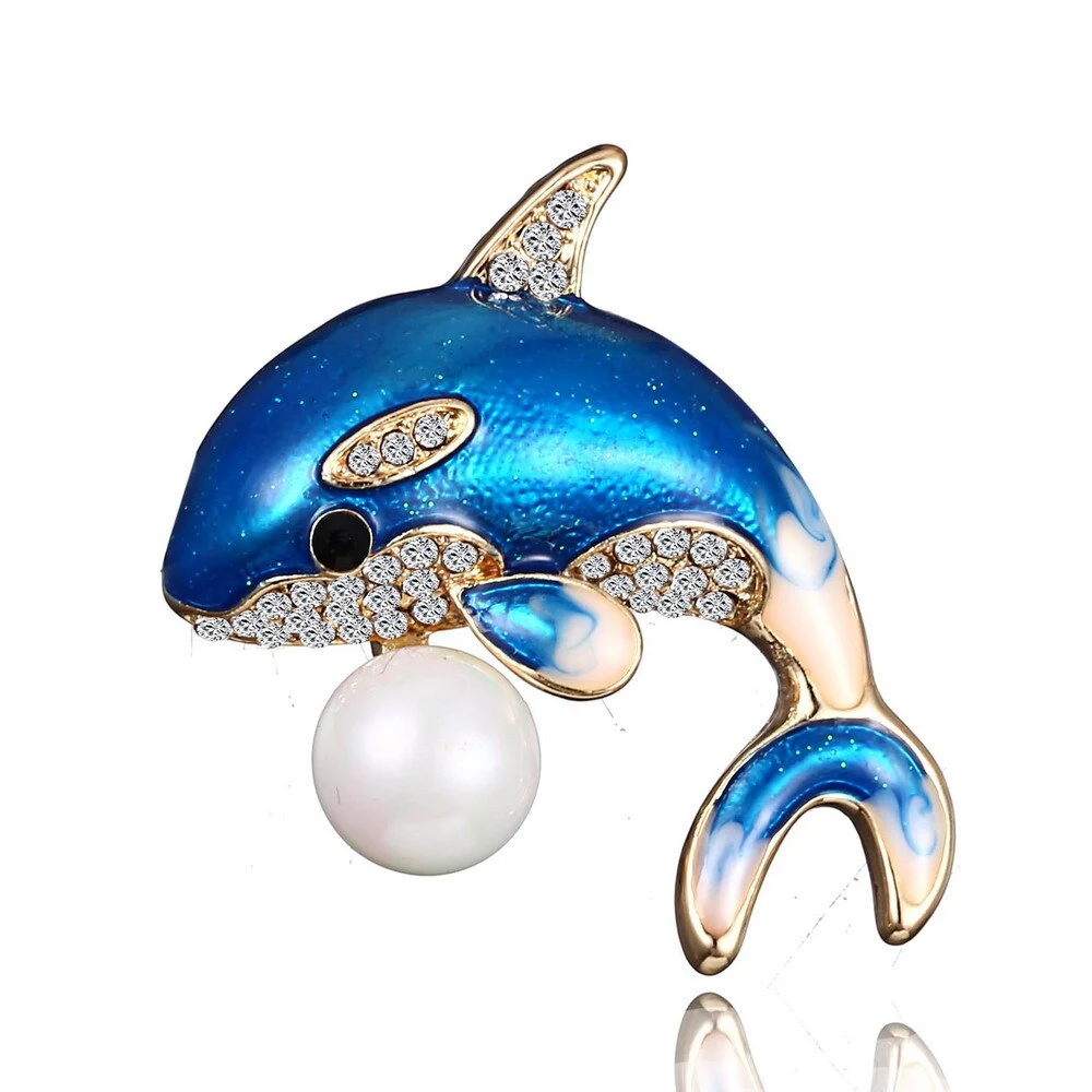 European and American new dolphin brooch