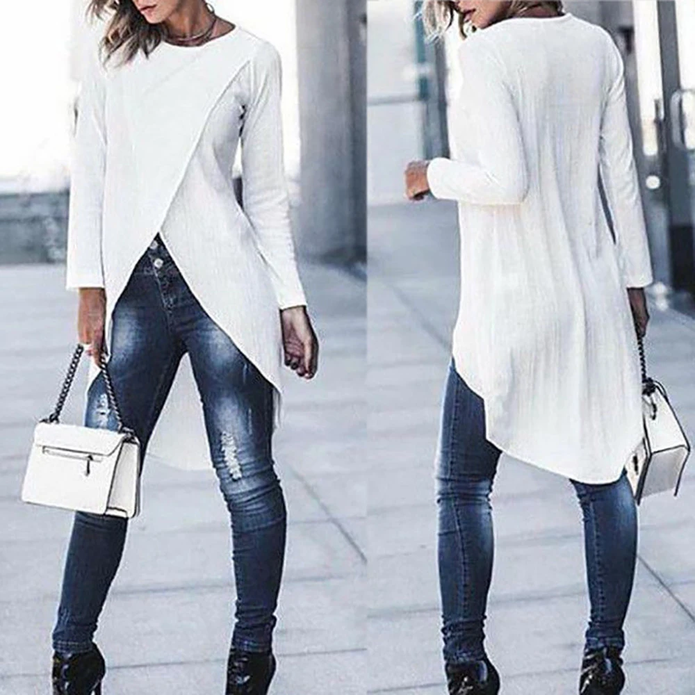 Irregular split bottom shirt
