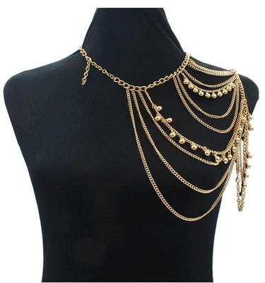 Multi-layer tassel ball shoulder chain