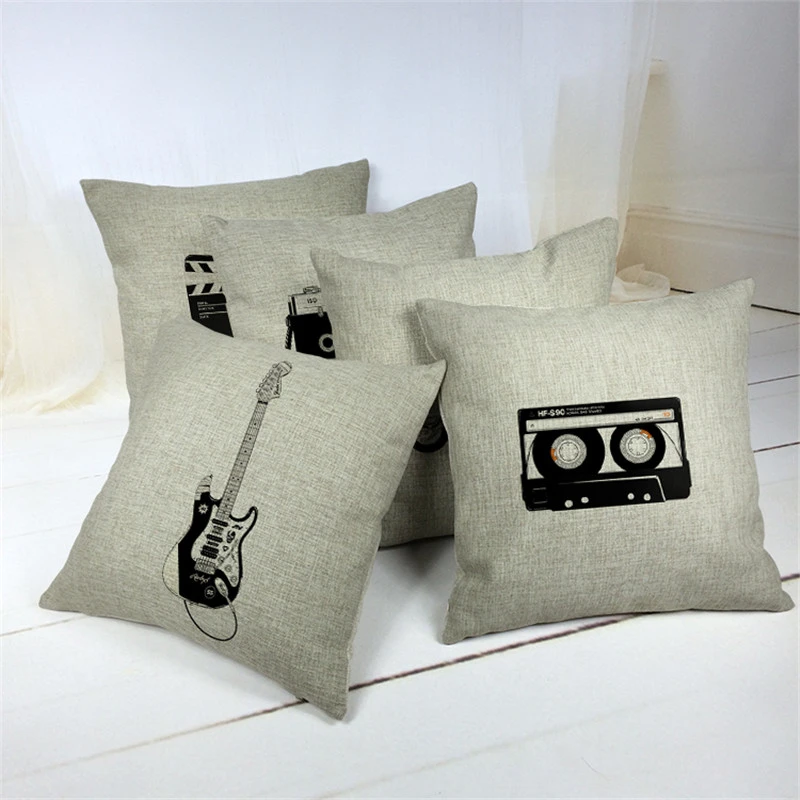 Digital printed cotton linen pillow