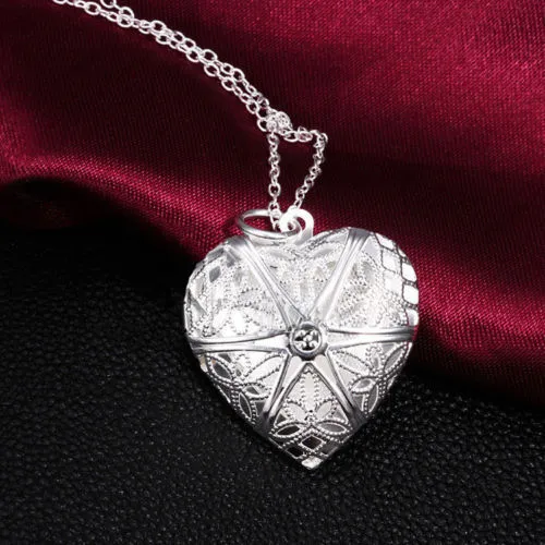 Openable hollow photo box necklace