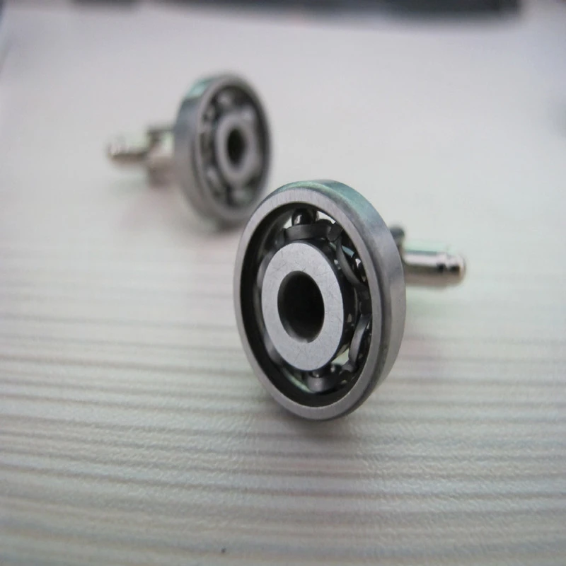 New Tungsten Steel Black Cufflinks with Bead Bearings