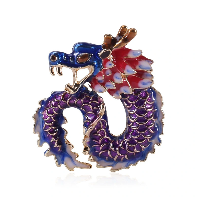 Alloy dripping oil zodiac dragon brooch