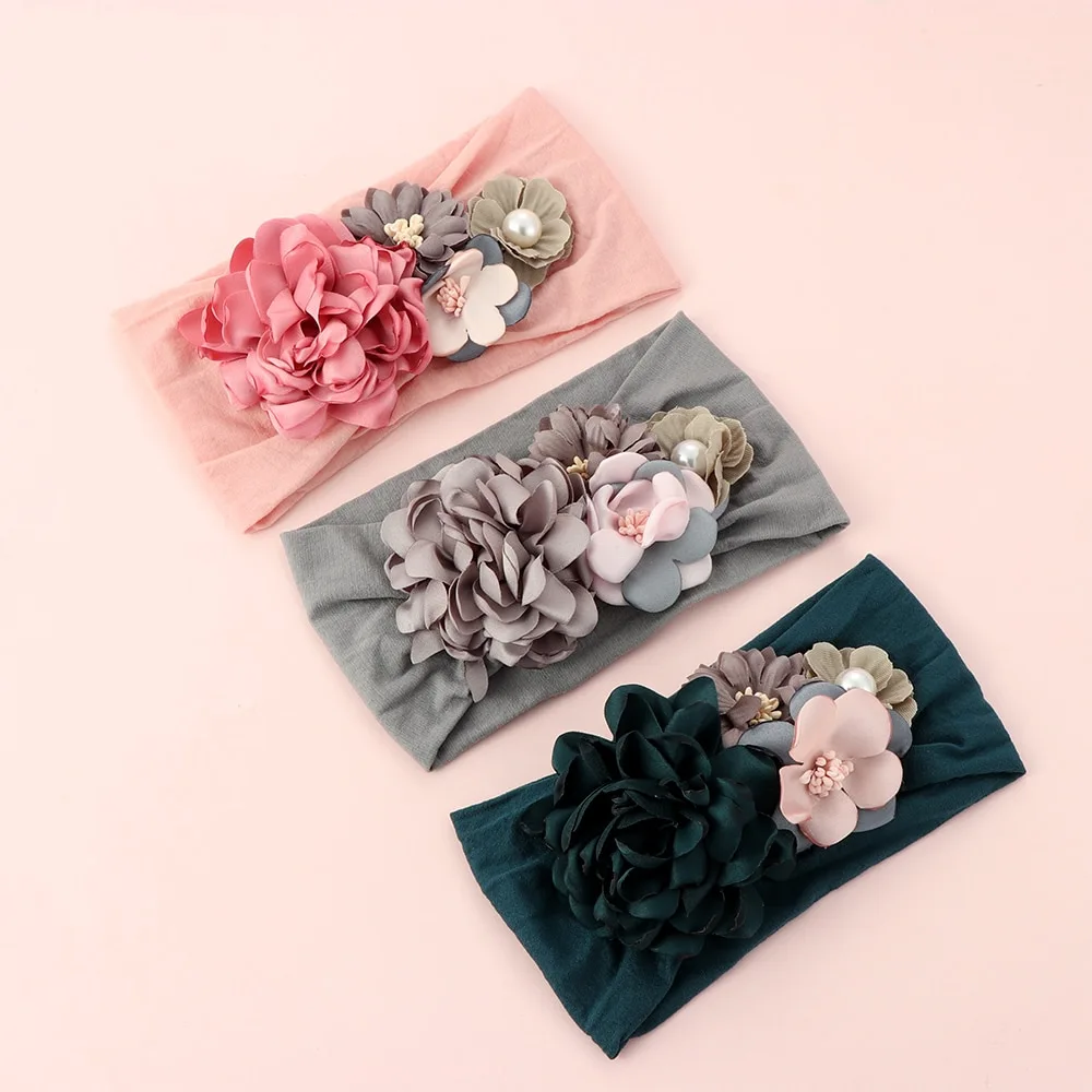 Headdress silk stitching flower princess hair band