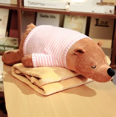 Cute pillow quilt dual-use siesta pillow car office multi-function pillow cushion men and women folding blanket