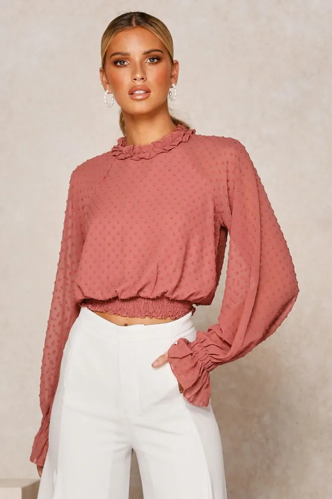 Fungus Long Sleeve Chiffon Top