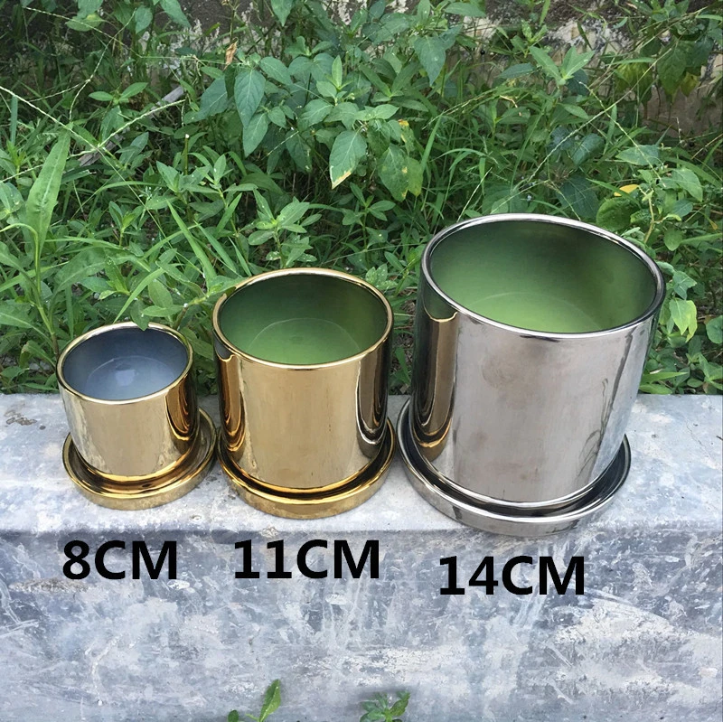 Noble electroplating flower pot potted plant electroplating ceramic flower pot