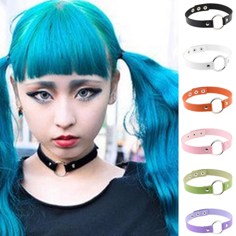 Simple bondage neck sleeve metal ring collar necklace