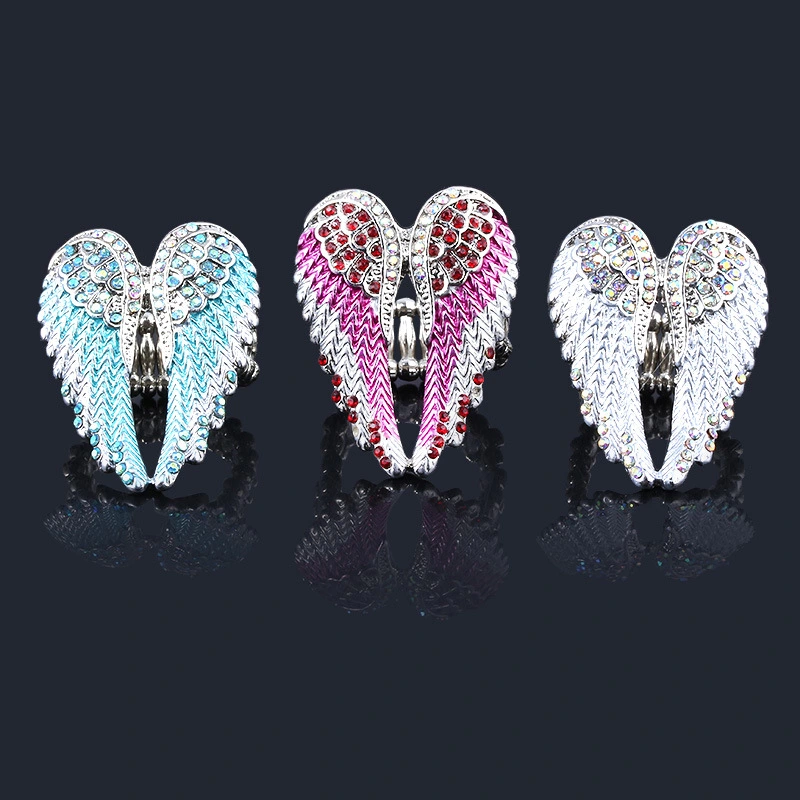 Three-dimensional angel wings ring
