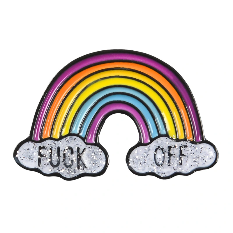 Creative rainbow cloud badge brooch