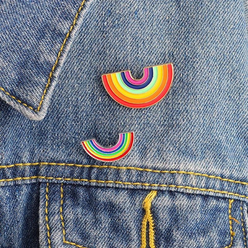 Creative rainbow cloud badge brooch