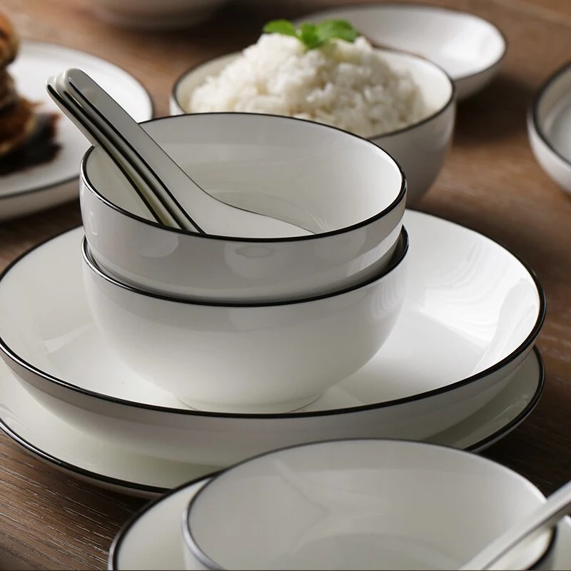 Japanese Ceramic Rice Bowl Household Tableware Set