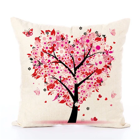 Linen Pillow Money Tree Cushion with Pillow