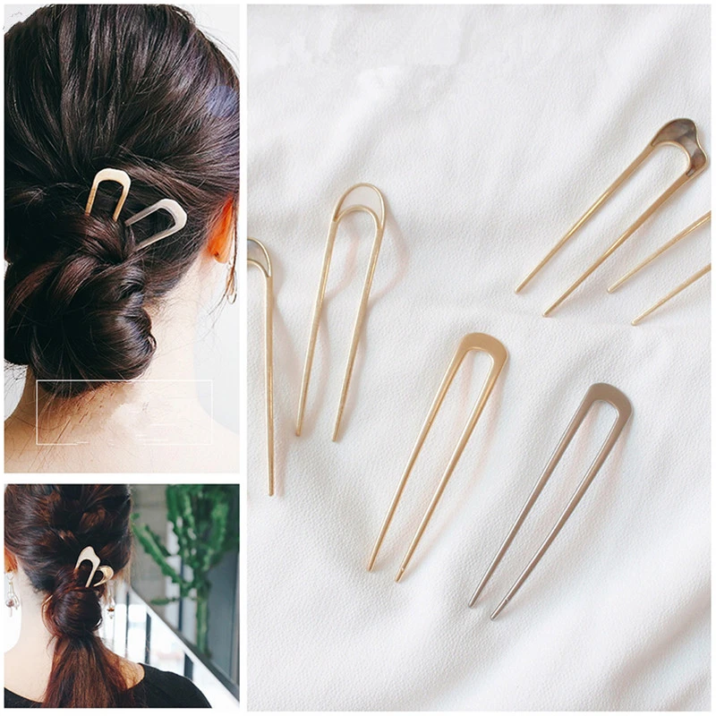 Temperament simple u-shaped hair bun