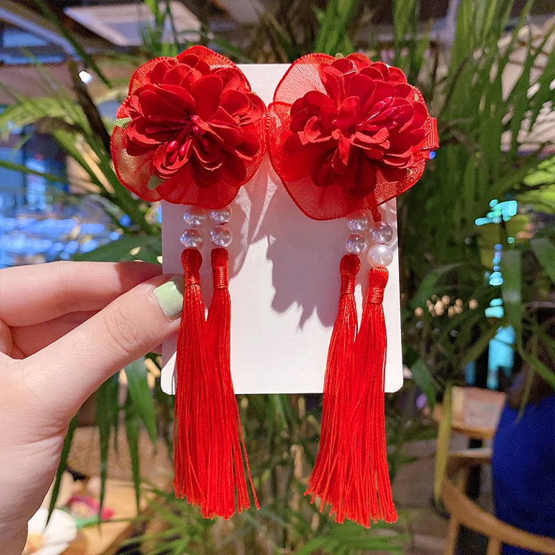 Girl costume fringe stepping Chinese style hairpin