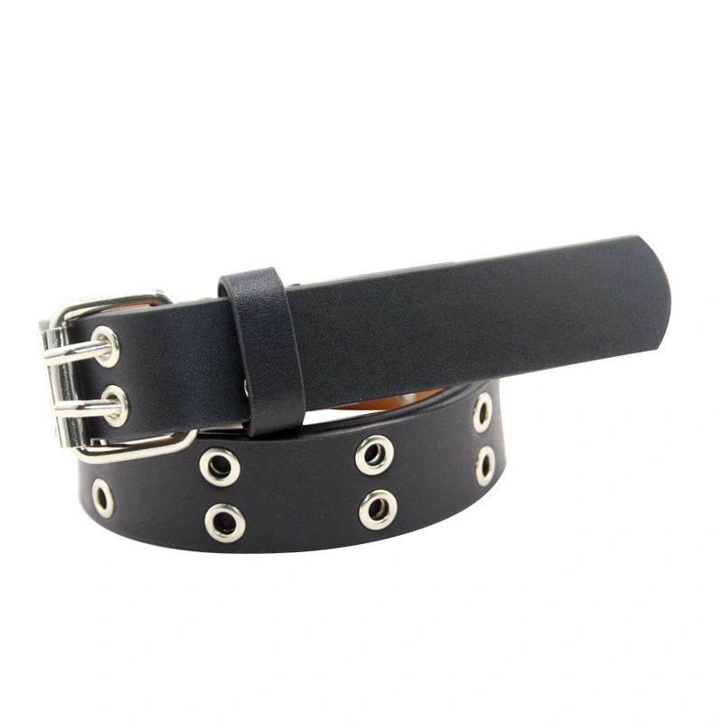 Double Pin Buckle Eyelet Belt