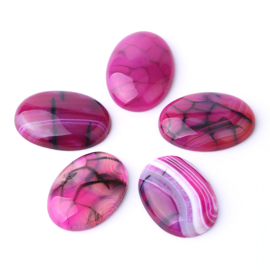 Oval polished rose agate female accessories