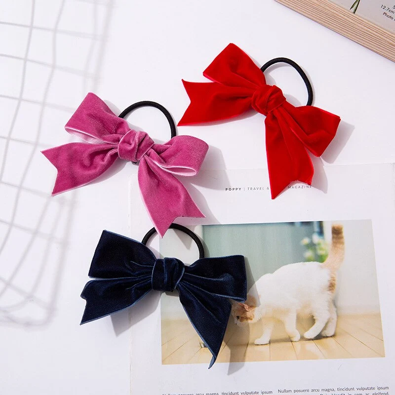 Japanese retro velvet bow hairpin