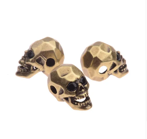 Copper Skull Accessory Bracelet/necklace with Perforated Beads