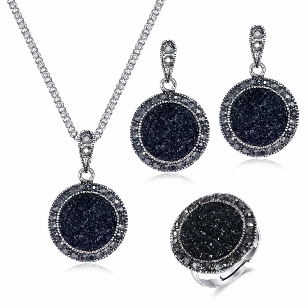 Ring Necklace Earring Three Piece Set