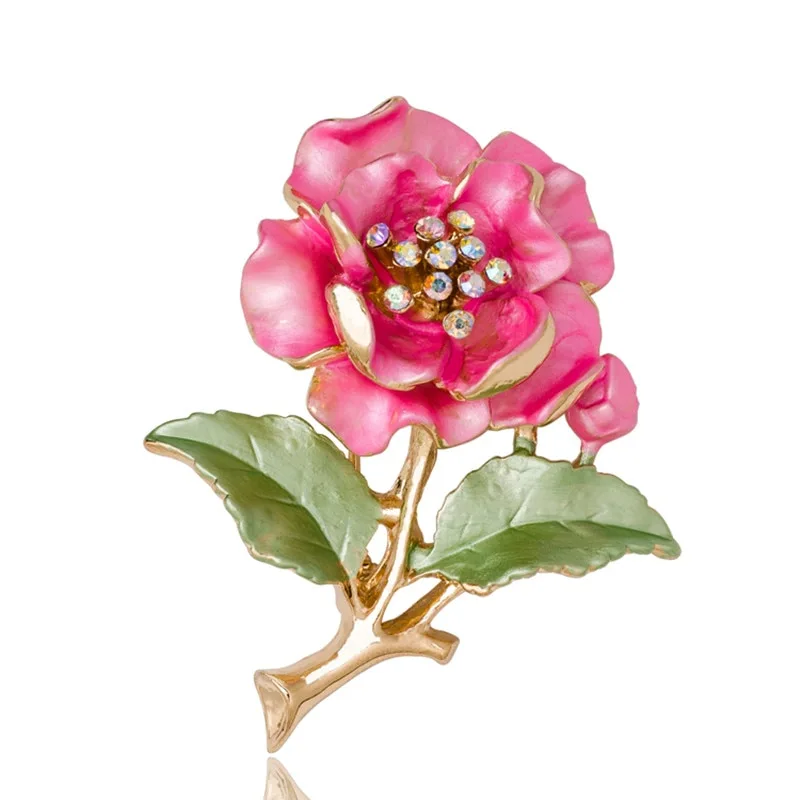 Peony flower brooch western ornament