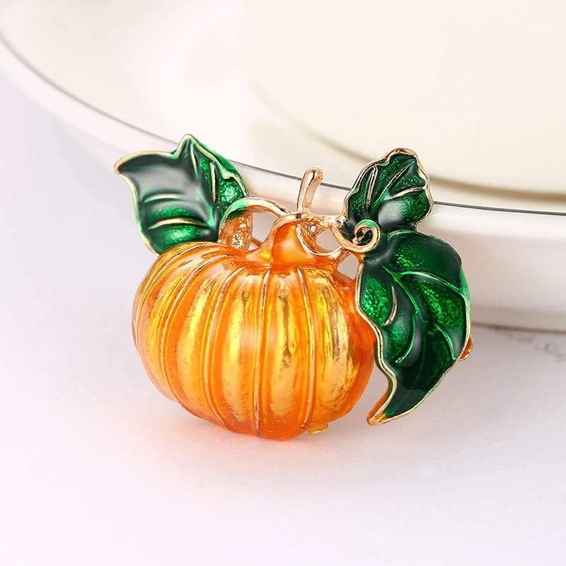 Alloy suit pumpkin vegetable brooch