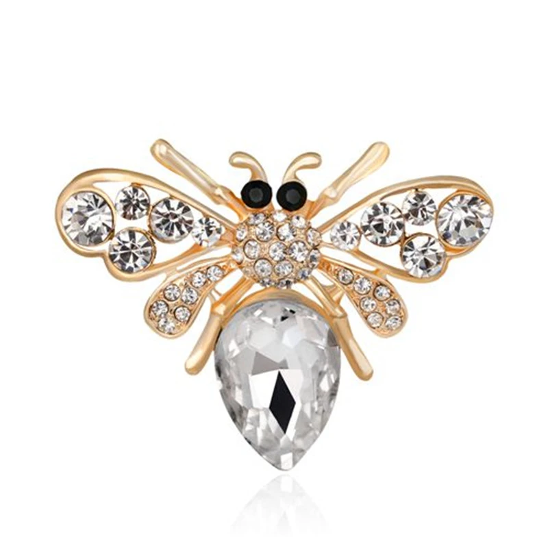 Simple Cartoon Alloy Rhinestone Insect Brooch