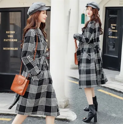 Lattice Fashion Splicing Fashion Temperament Leisure Pure Color Winter Winter Winter Winter Winter Clothes 2021