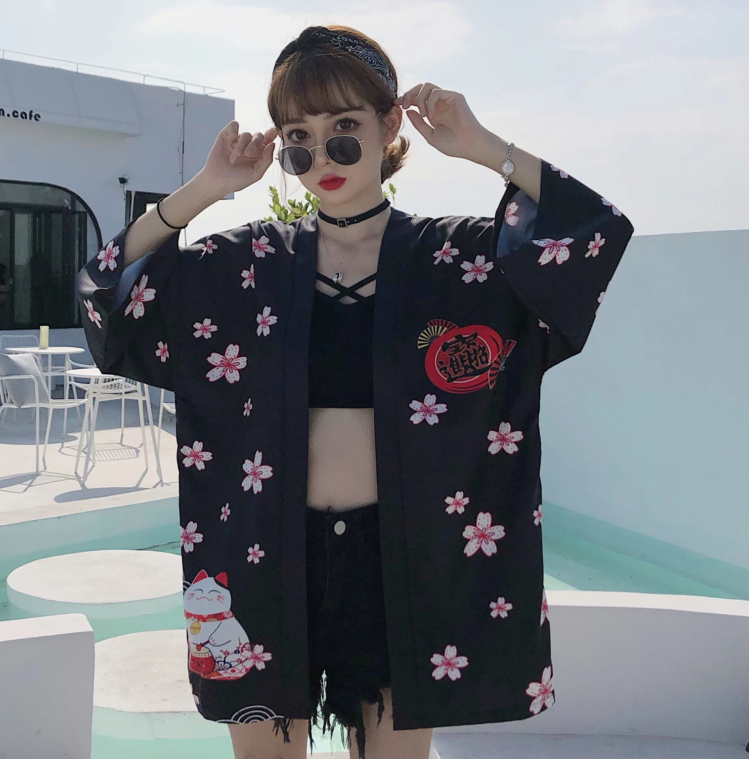 Japanese style cardigan kimono haori coat
