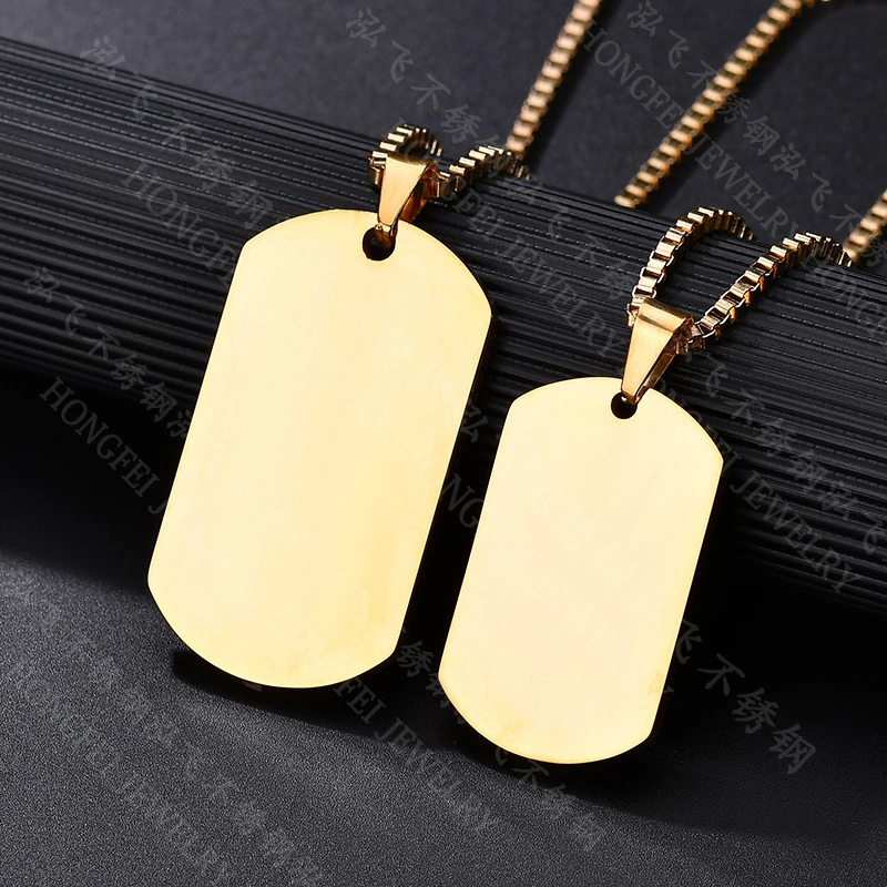 Gold Stainless Steel Personalized Pendant Lover Necklace