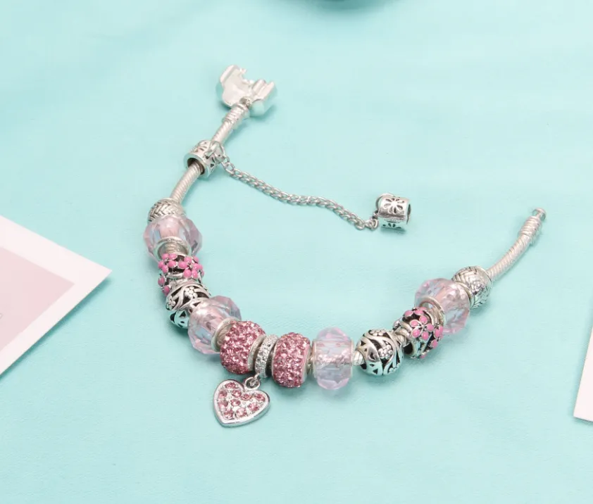 European style alloy bead crystal bracelet