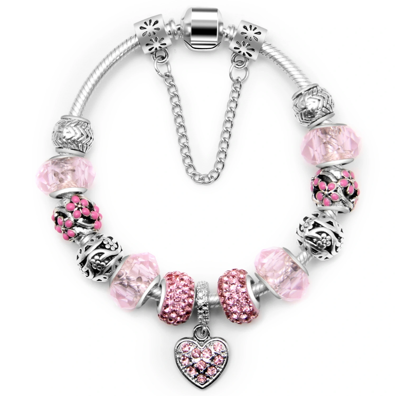 European style alloy bead crystal bracelet