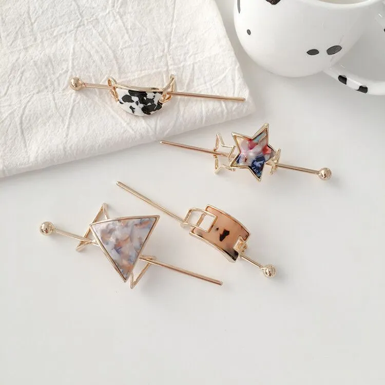 Geometric women's alloy hairpin