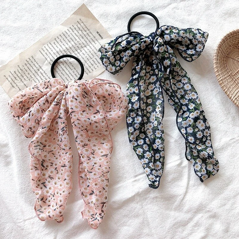 Small floral bow hair rope