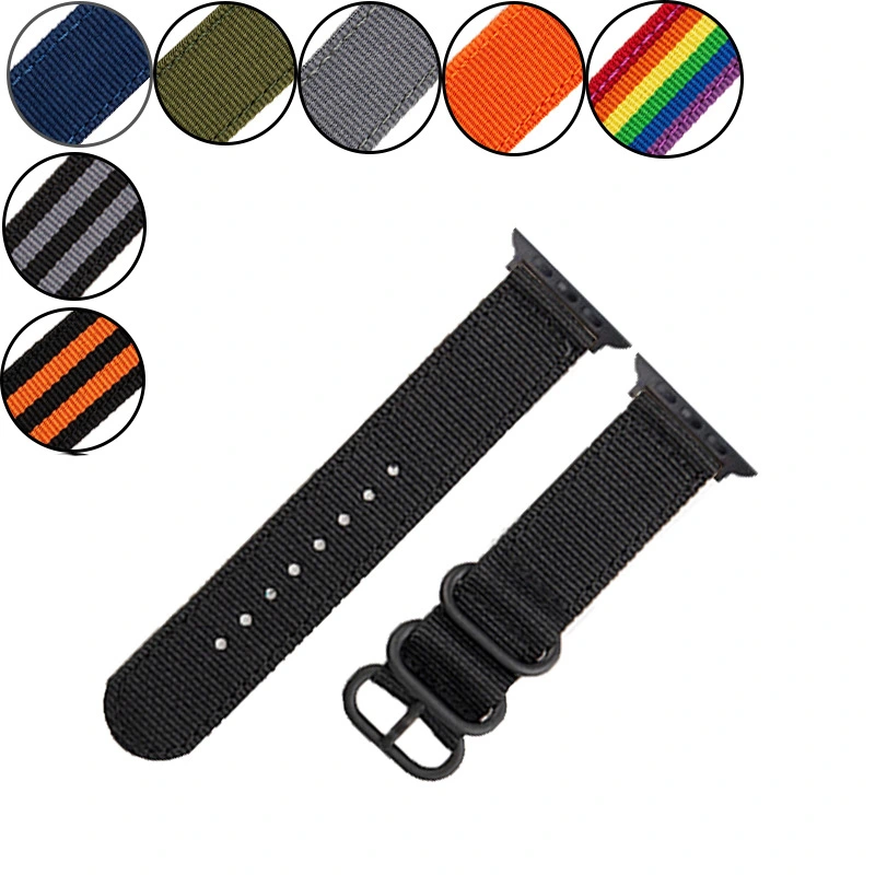 Canvas strap black buckle nylon watch strap