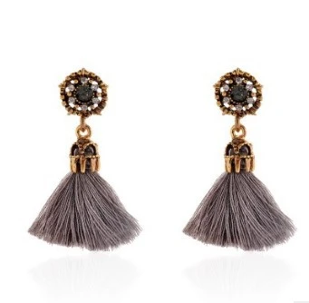 Baroque Diamond Hollow Tassel Stud Earrings