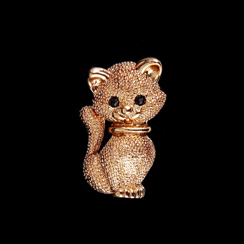 European and American fashion new jewelry exquisite  jewelry retro popular diamond-sized cat brooch pin