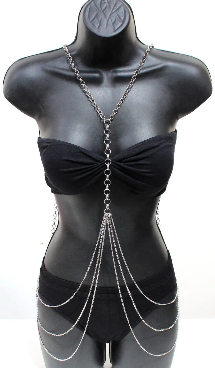 Fashion women's body chain with diamonds